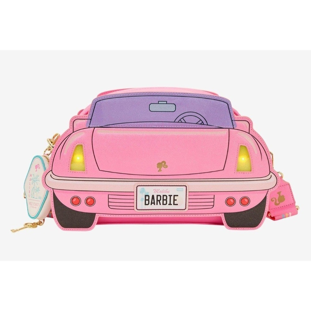 NEW Loungefly Barbie Pink Car With Bag Charm Light-Up Crossbody Bag‎